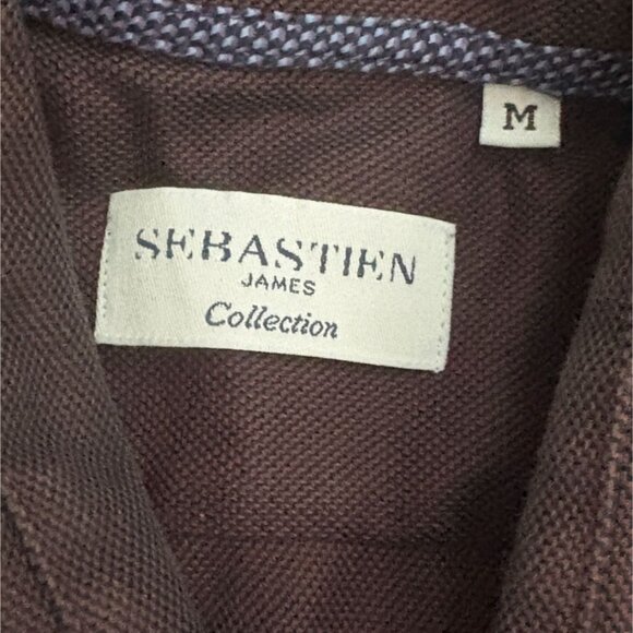 Sebastien James Collection Mens Button Front Shirt-Brown-Medium-GUC - Picture 4 of 6